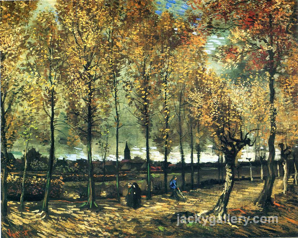 Lane with poplars near Nuenen, Van Gogh painting